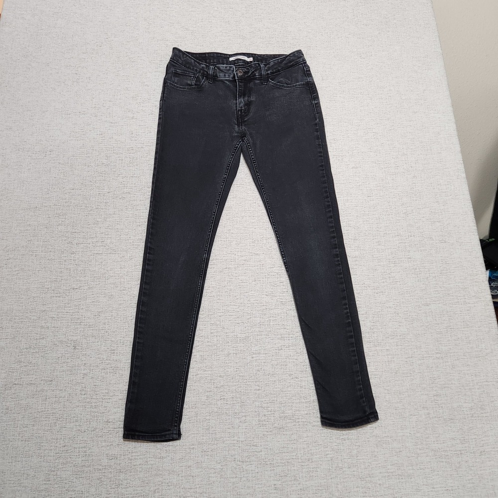 Levi's 710 Super Skinny Jeans Womens 30x30 Black Faded Stretch Denim 11997-0201